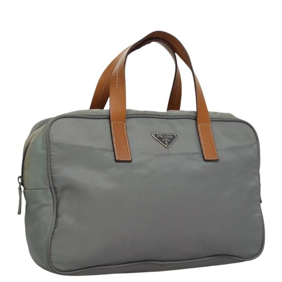 PRADA Hand Bag Nylon Gray Auth BD1037 - Picture 1 of 16